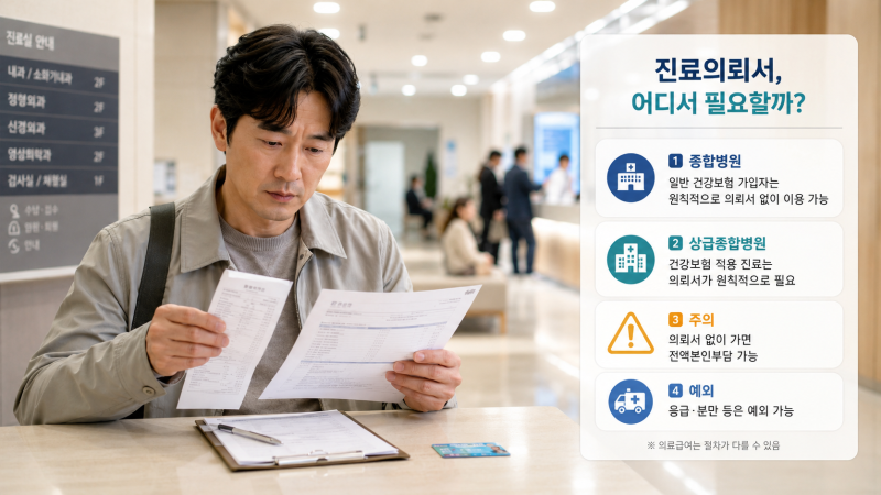 종합병원은 의뢰서가 필요할까? 상급종합병원 진료비와 건강보험 이용법 총정리