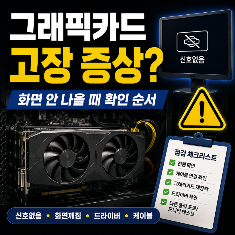 그래픽카드 고장 증상은? 화면 안 나올 때 확인하는 순서