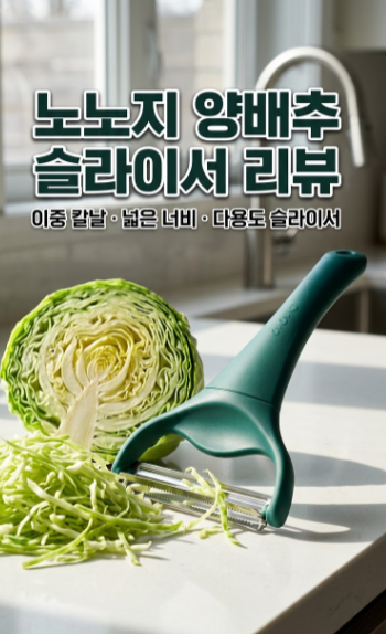 노노지 공식 양배추 채칼 와이드 완전 리뷰 - 양배추 채썰때마다 팔 아프고 두께가 들쭉날쭉....