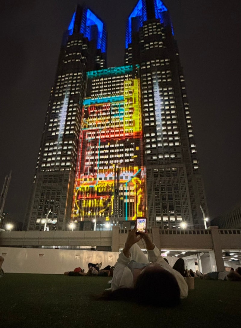 잔디밭에 누워서 보는 도쿄도청 라이트쇼! 전망대 야경까지 필수코스 추천해
