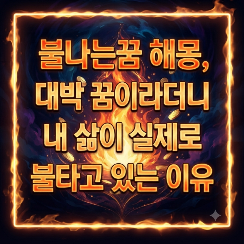 불나는 꿈 해몽, 대박 꿈이라더니 내 삶이 실제로 불타고 있는 이유