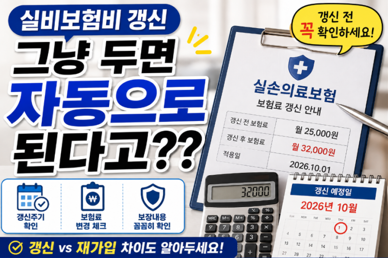 실비보험비 갱신 그냥 두면 자동으로 된다고?? 갱신 전 꼭 확인할 것 알아보니