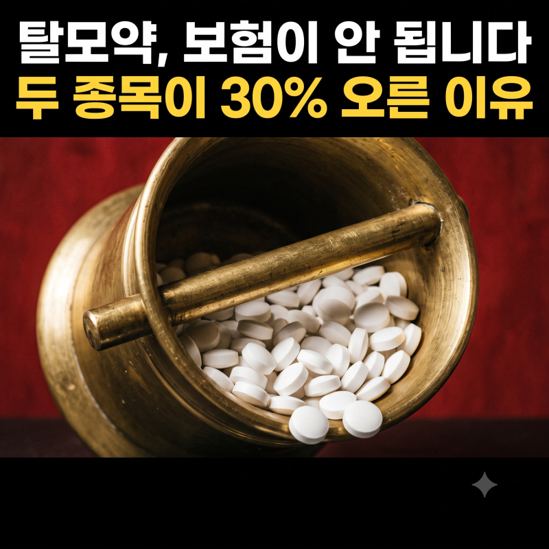탈모약 만드는 회사 둘이 나란히 30% 올랐습니다, 정작 그 약은 '건강보험이 안 되는' 이유