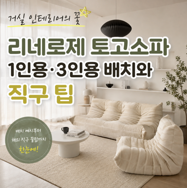 거실 인테리어의 꽃, 리네로제 토고소파 1인용·3인용 배치와 직구 팁