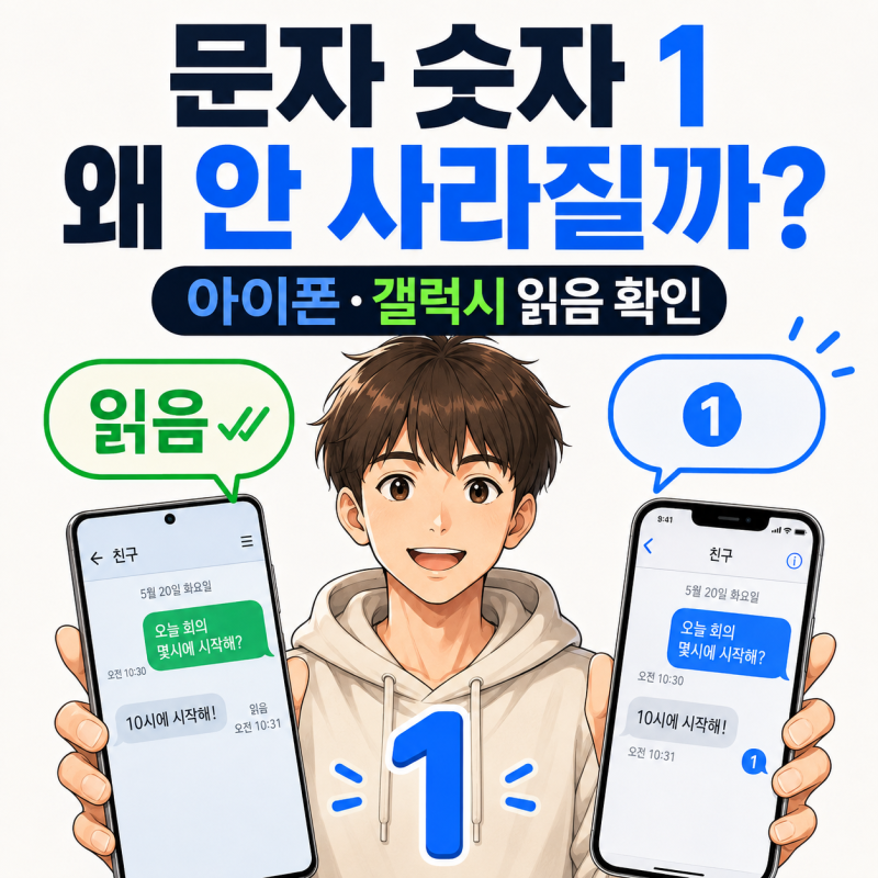 문자 숫자 1이 안 사라지는 이유, 아이폰·갤럭시 문자 읽음 확인 총정리