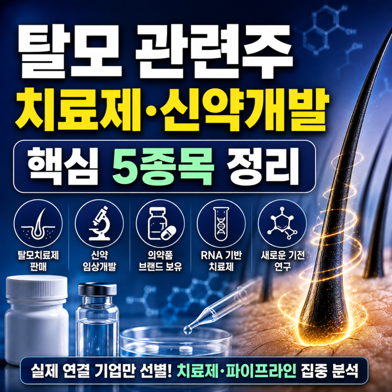 탈모 관련주｜탈모치료제·신약 개발 실제 연결 기업 5종목 정리