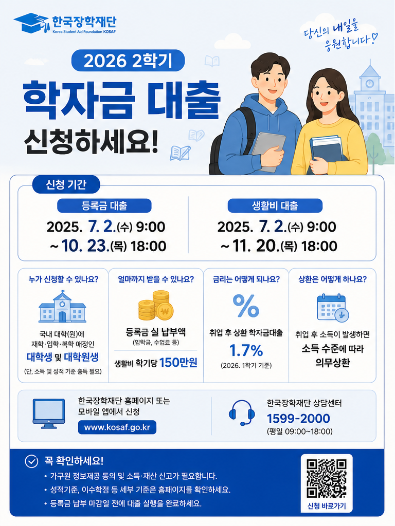 2026 서울시 대학생 학자금대출 이자지원 2차｜9월 15일까지 신청·졸업생도 가능