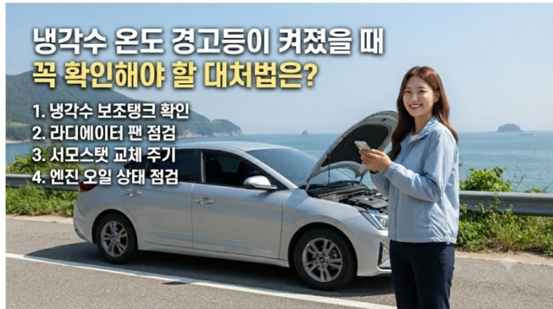 자동차 엔진 냉각수 온도 경고등이 켜졌을 때 꼭 확인해야 할 대처법은?