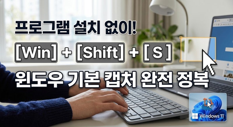 프로그램 설치 없는 컴퓨터 화면 캡처 단축키 및 긴 화면 캡처 가이드