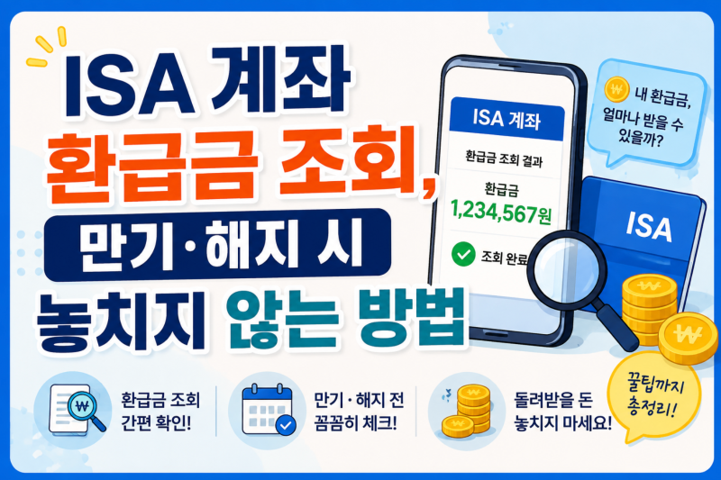 ISA 계좌 환급금 조회, 만기·해지 시 놓치지 않는 방법
