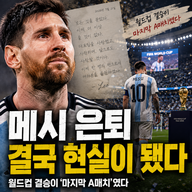 메시 은퇴 결국 현실이 됐다…월드컵 결승이 ‘마지막 A매치’였다