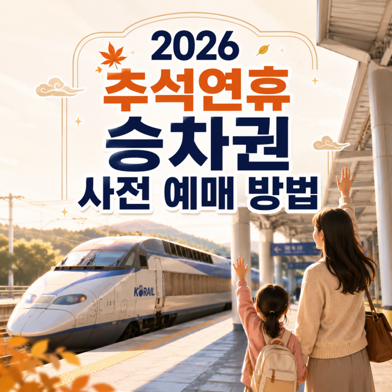 2026 추석 연휴 승차권 KTX 및 일반열차 기차표 사전 예매 방법