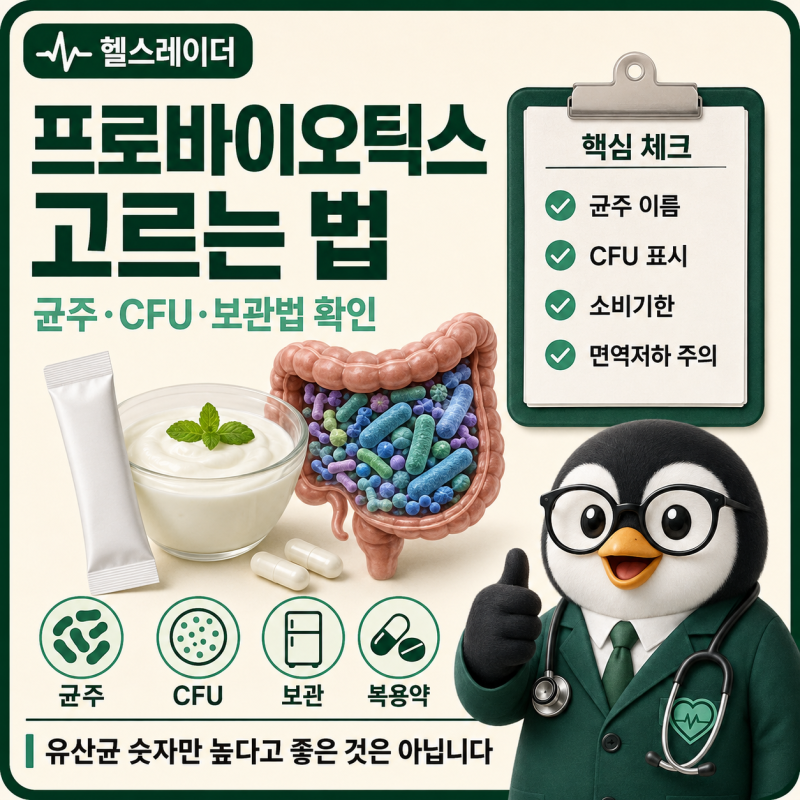 프로바이오틱스 유산균 효능과 복용법, CFU·균주·보관법 확인