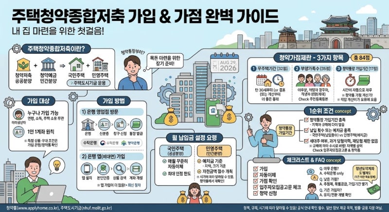 주택청약종합저축 가입 방법과 청약가점 계산법 총정리