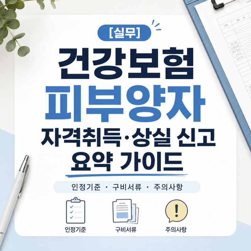 [실무] 건강보험 피부양자 자격취득·상실 신고 요약 가이드 (인정기준·구비서류·주의사항)