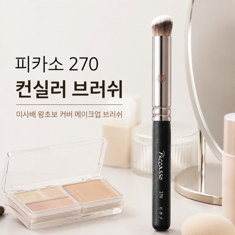 피카소 270 컨실러 브러쉬, 이사배 왕초보 커버 메이크업 도장 브러쉬 어떻게 쓸까