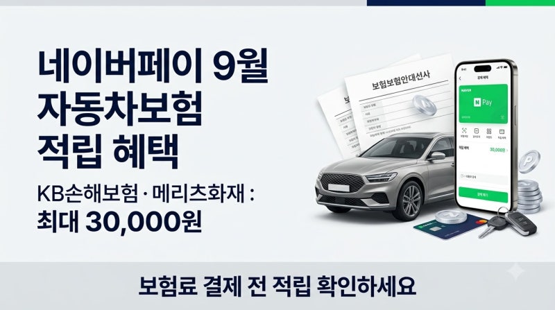 네이버페이 9월 자동차보험 적립 혜택, 최대 3만원 받는 조건