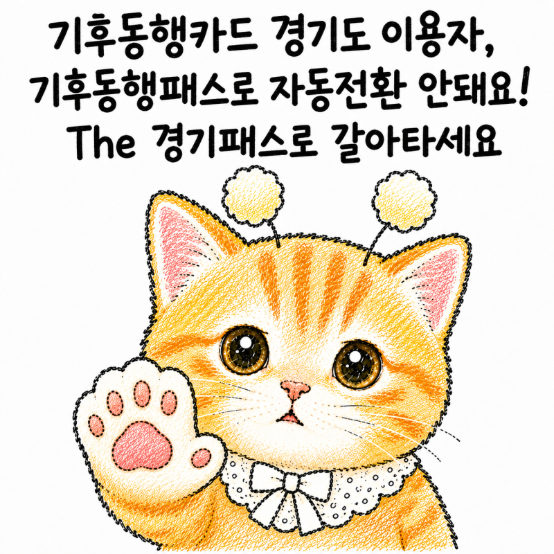 기후동행카드 경기도 이용자, 기후동행패스로 자동전환 안 됩니다! The 경기패스로 갈아타세....
