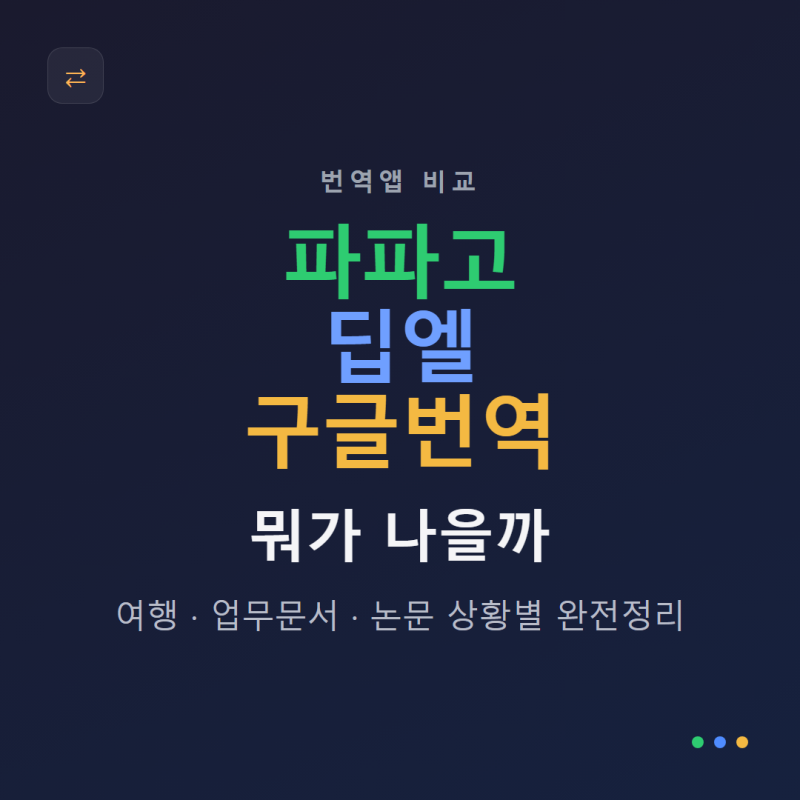 번역앱 비교 파파고 딥엘 구글번역 뭐가 나을까