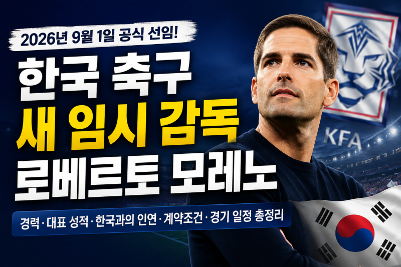 로베르토 모레노 감독 누구인가｜한국 대표팀 감독 선임, 계약기간 및 대우 조건