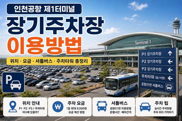 인천공항 제1터미널 장기주차장 이용방법｜요금·위치·공항버스 총정리