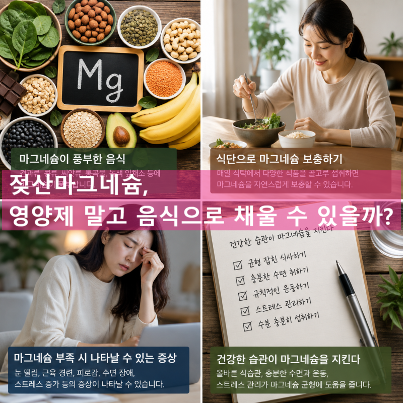 젖산마그네슘, 영양제 말고 음식으로 채울 수 있을까?