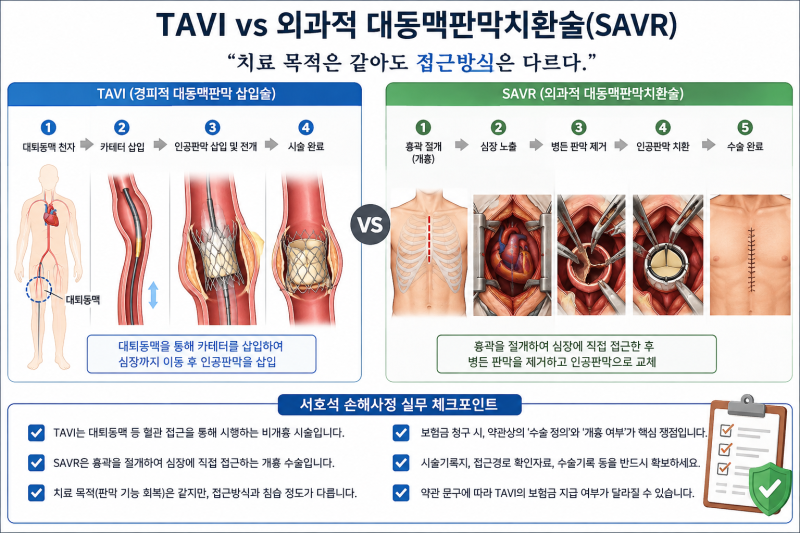 가슴을 열지 않은 TAVI, 심장수술비 받을 수 있을까요?_오늘의손사 서호석손해사정사