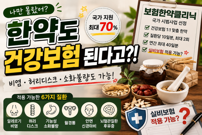 한약도 건강보험 된다고? 실비보험도 될까? 비염·허리디스크 등 6개 질환 첩약 보험 총정리