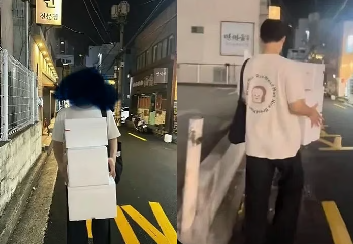 "길바닥 스티로폼 박스 주워 빵 배송?" 부산 유명 빵집 위생 논란