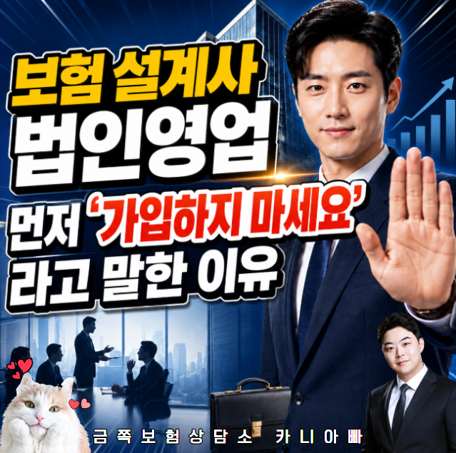 법인 보험 영업 설계사 채용, "가입하지 마세요"라고 말할 수 있는 조직인가