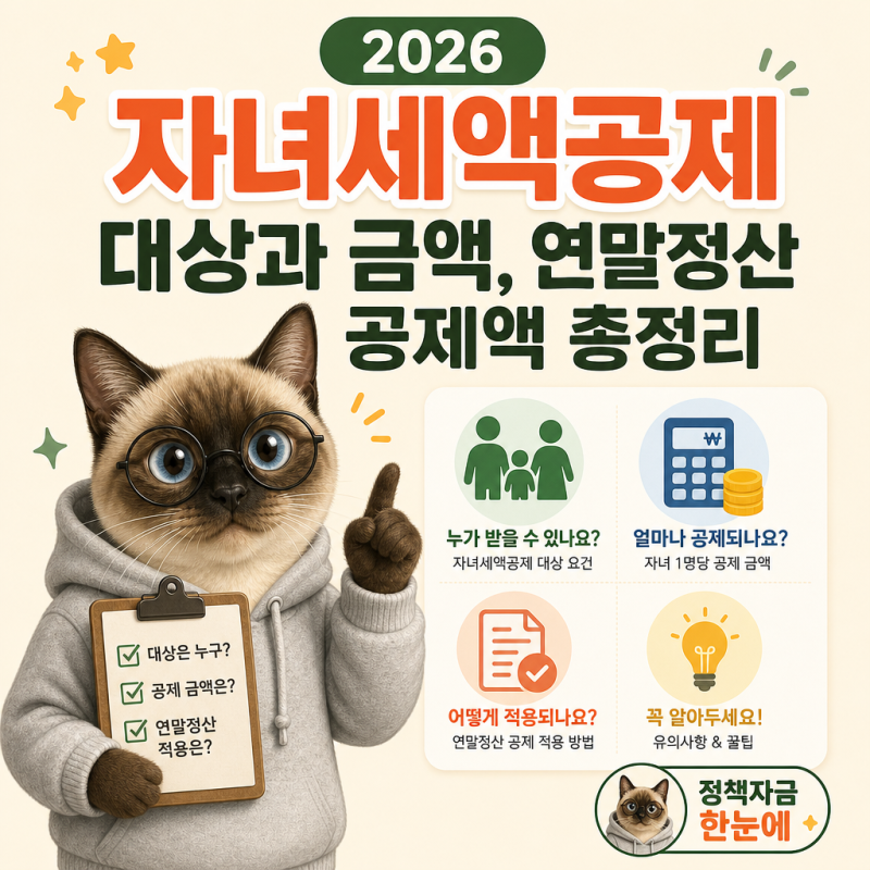 2026 자녀세액공제 대상과 금액, 연말정산 공제액 총정리