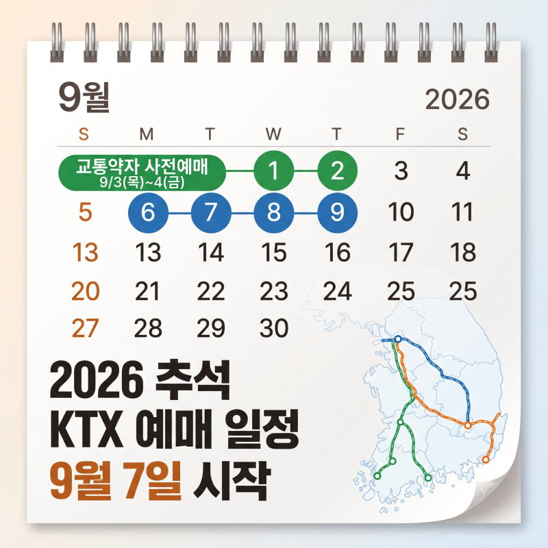 2026 추석 KTX 예매 일정 총정리｜9월 7일 시작, 경부선·호남선 예매 꿀팁