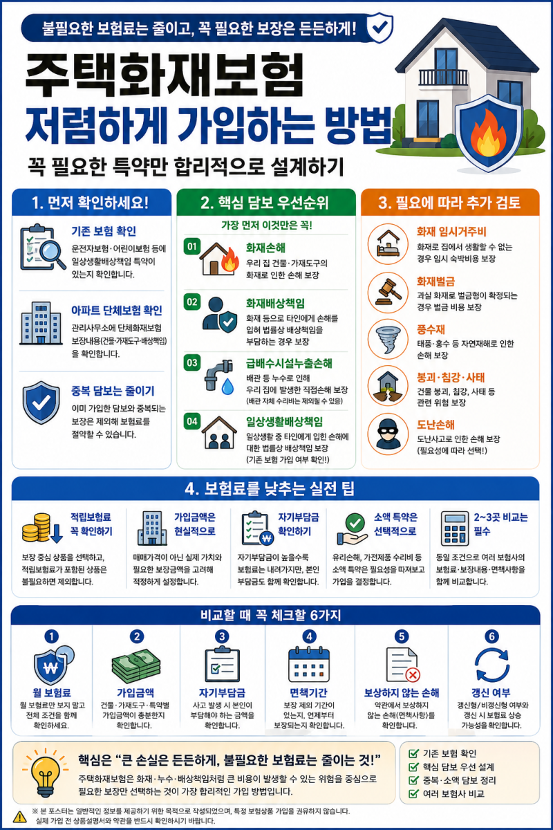 장기 주택화재보험, 최대한 저렴하고 합리적으로 설계하는 방법