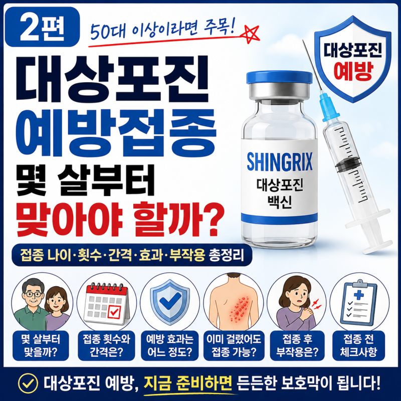 [대상포진 2편] 예방접종 몇 살부터? 접종 횟수·간격·효과 총정리