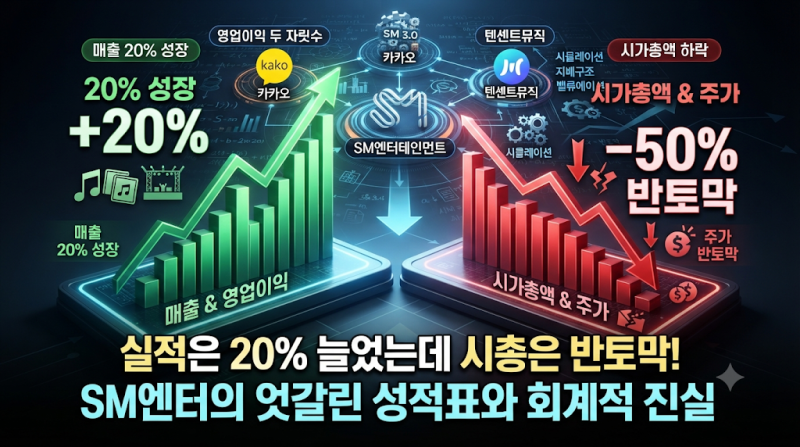 [기업 분석] 실적은 20% 늘었는데 시총은 반토막 — SM엔터테인먼트의 엇갈린 성적표