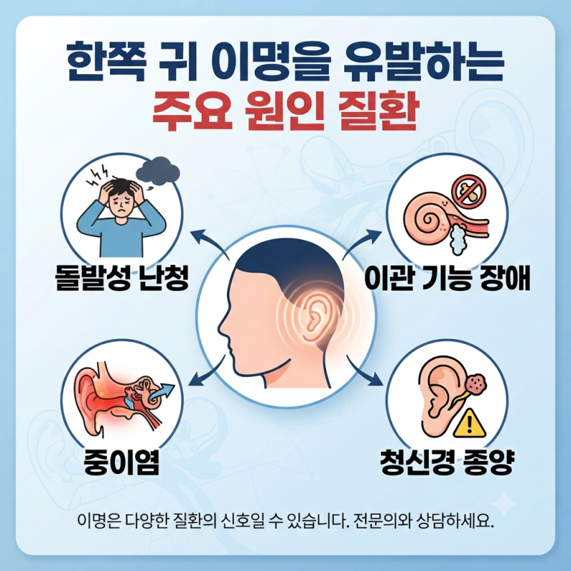 한쪽 귀에서만 이명이 들릴 때 확인해야 할 점