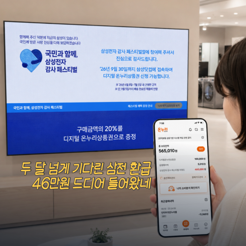 “진짜 46만원 들어왔네” 삼성전자 온누리상품권 환급 신청·지급일은?