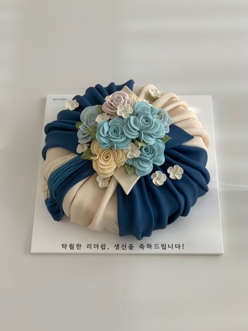 제주도떡케이크 추천｜블루톤 보자기케이크 제주시배달케이크 피온케이크