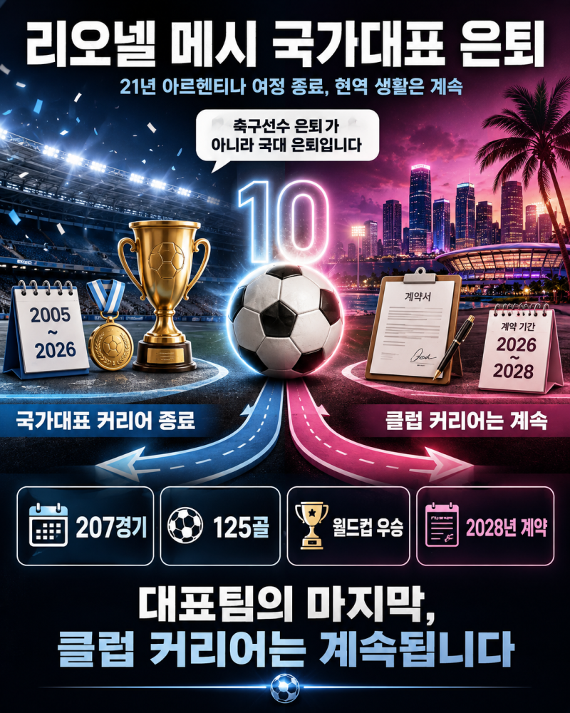 리오넬 메시 아르헨티나 국가대표 은퇴 공식 발표, 21년의 기록과 인터 마이애미 현재까지