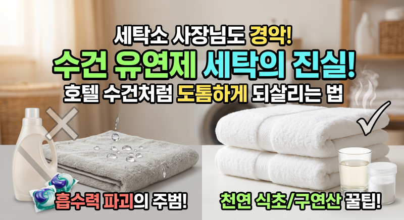 세탁소 사장님도 경악한 수건 유연제 세탁의 진실! 호텔 수건처럼 도톰하게 되살리는 법
