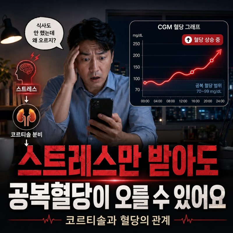 코르티솔과 혈당｜스트레스만 받아도 공복혈당이 오르는 이유