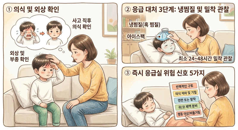 아이가 놀다가 머리를 부딪혔을 때: 뇌진탕 판별법부터 응급실 가야 하는 신호 5가지!!