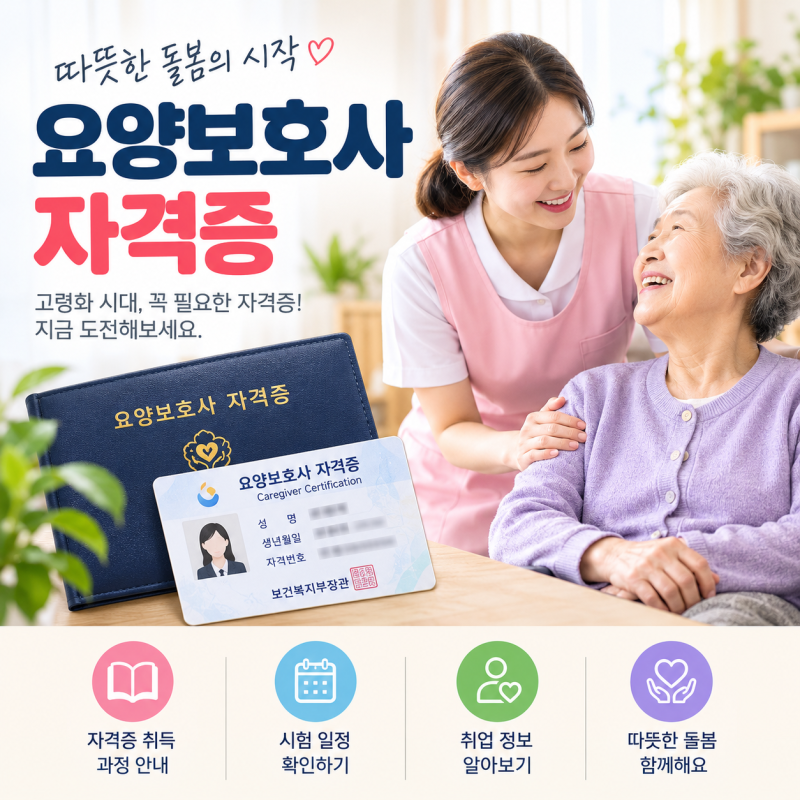요양보호사 자격증 따는법 재발급 신청하기