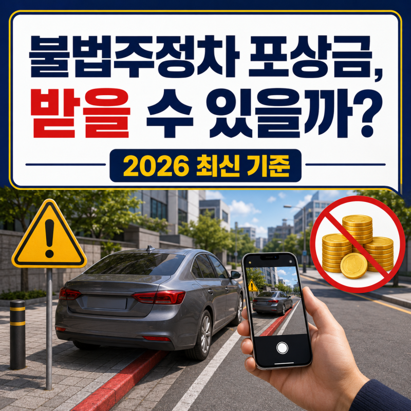 불법주정차 신고하면 포상금 받을 수 있을까? 2026년 최신 기준