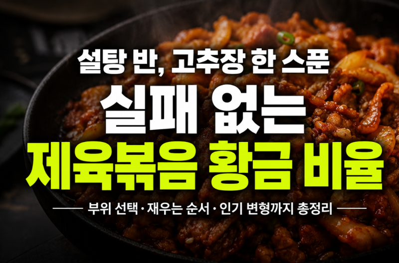 제육볶음 황금레시피, 설탕 반 고추장 한 스푼 실패 없는 양념 비율