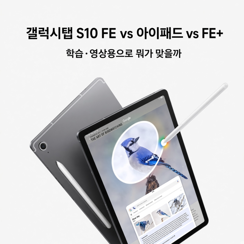 갤럭시탭 S10 FE vs S10 FE+vs 아이패드 11학습·영상용으로 뭐가 맞을까