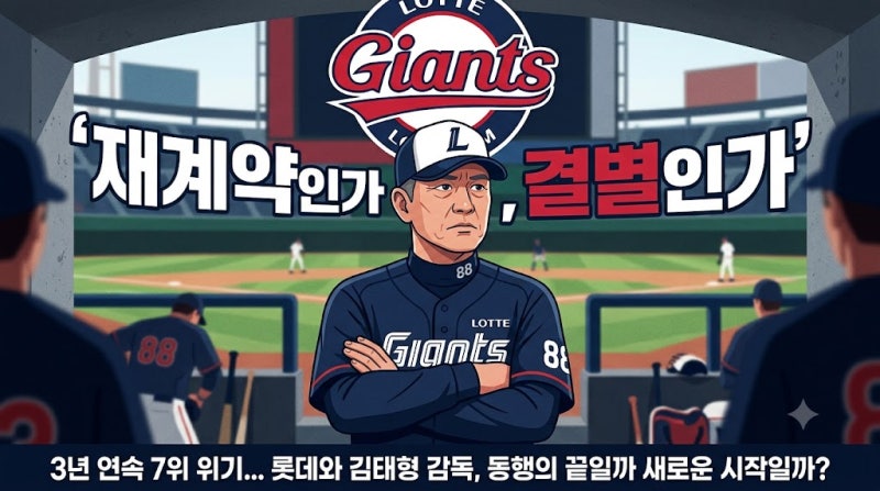 3년 연속 7위 위기의 롯데, 김태형 감독과 전격 재계약할까 아니면 결별할까?