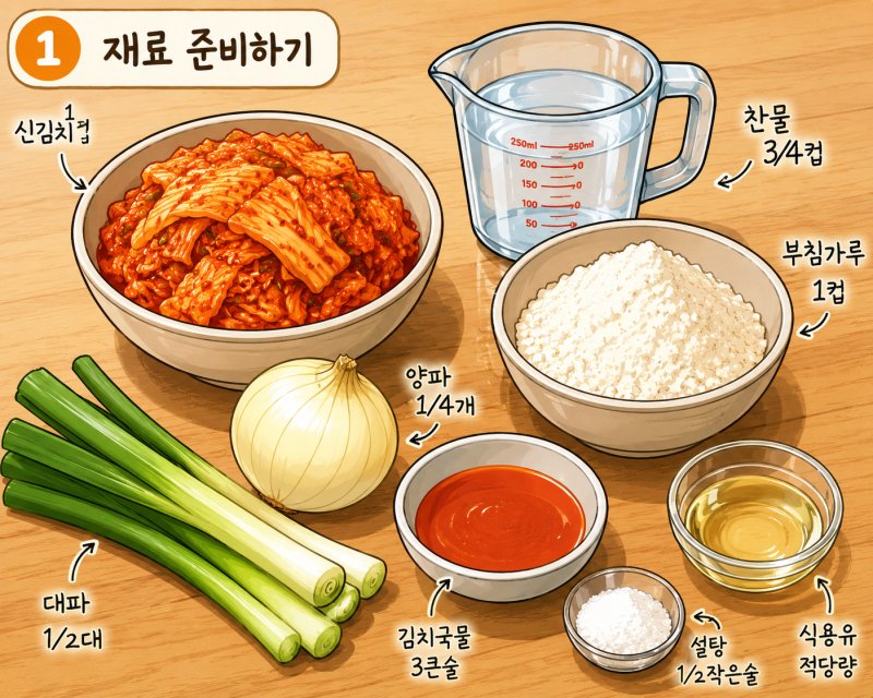 바삭한 김치전 레시피｜김치부침개 맛있게 만드는 법