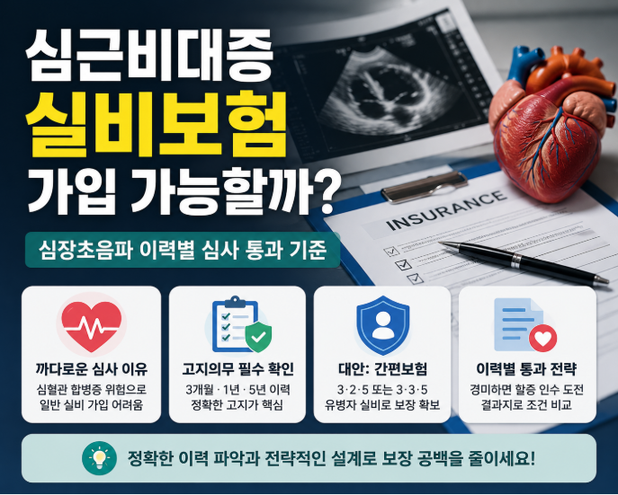 심근비대증 실비보험 가입 가능할까? 심장초음파 이력별 심사 통과 기준