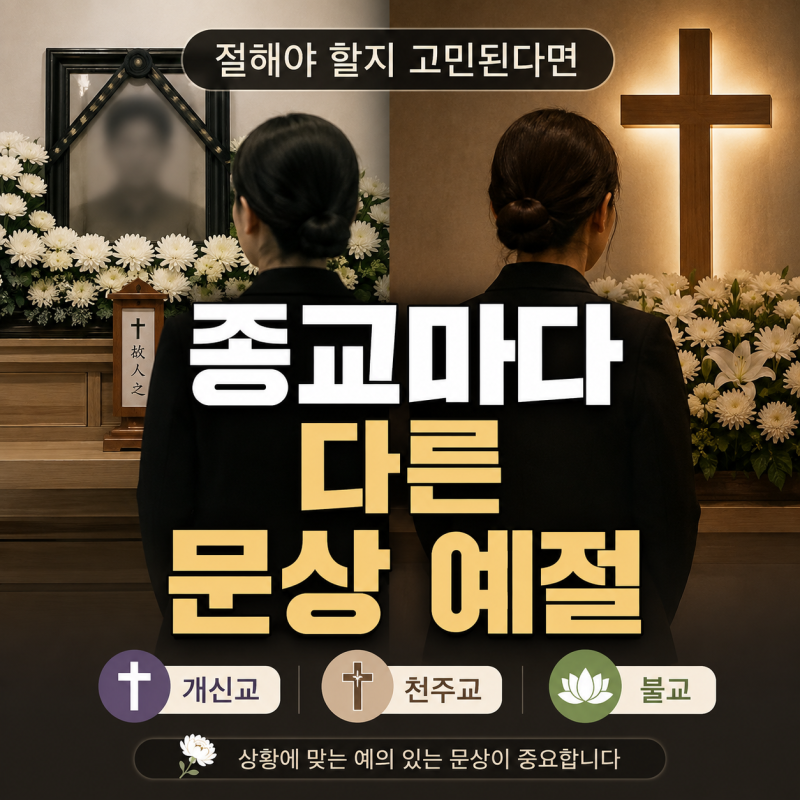종교별 문상 예절 개신교 천주교 불교 절하는법 총정리